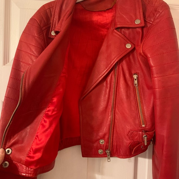 Red Leather Jacket Carrie Hoxton - Picture 2 of 7